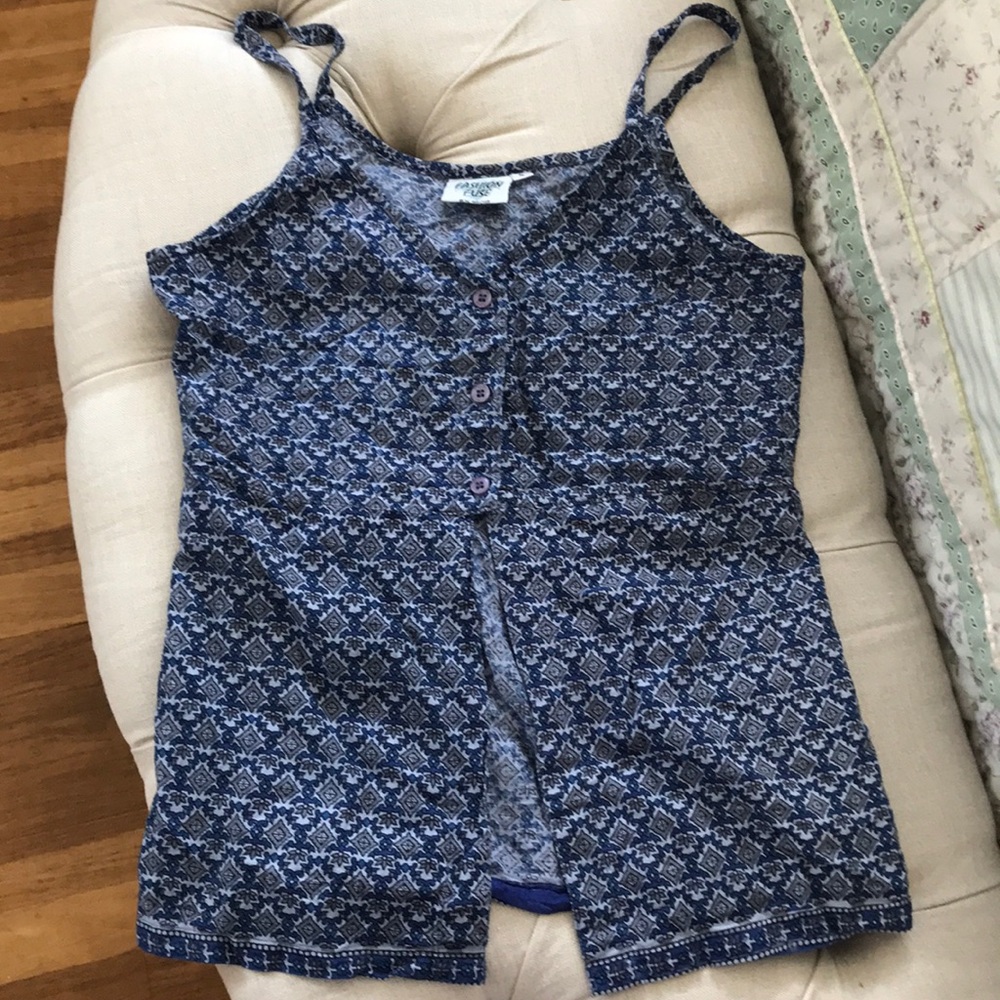 Vintage Indian gauze top. Buttons and slip front